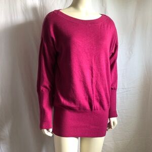 White House Black Market Magenta Crew Neck Sweater